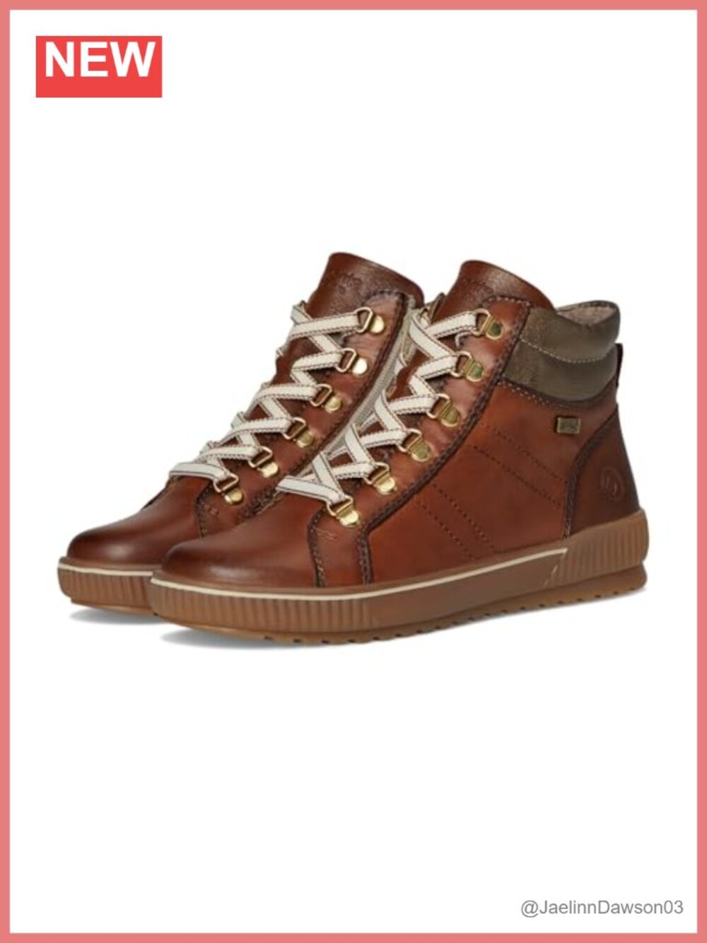 Women's Lace Up Leather Boots Mid-Top Ankle Water Resistant